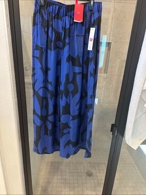 IC Collection Blue & Black Wide Leg Palazzo Pants